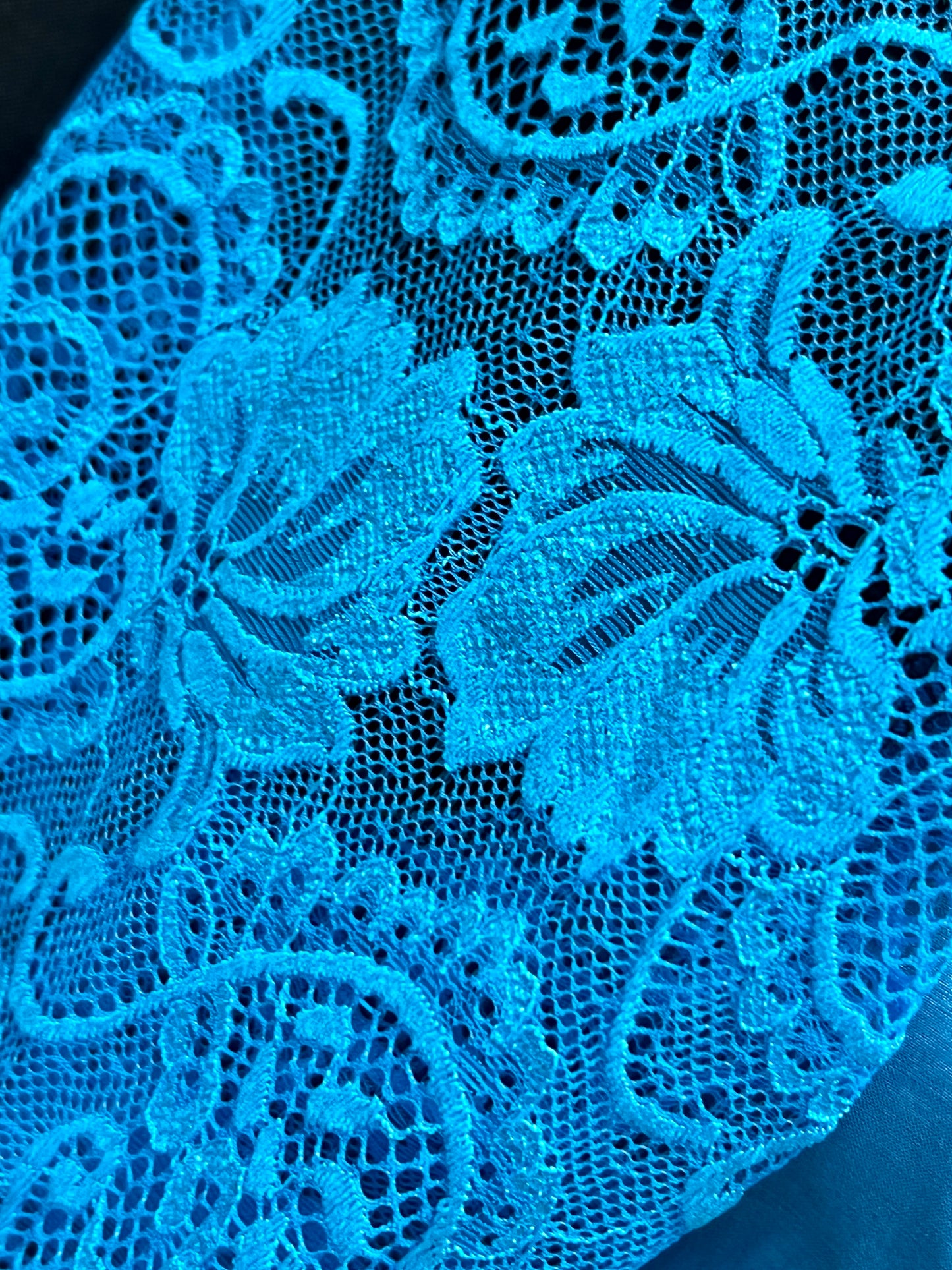 Timeless Bright Turquoise lace Taffeta Shirt