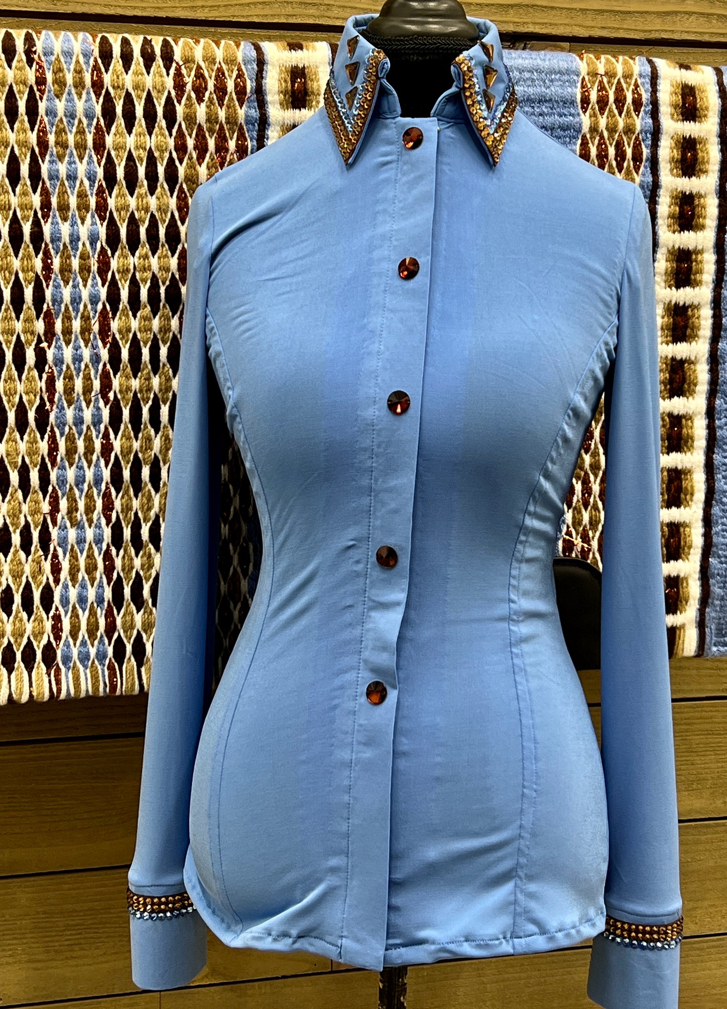 XS Periwinkle Blinged Shirt