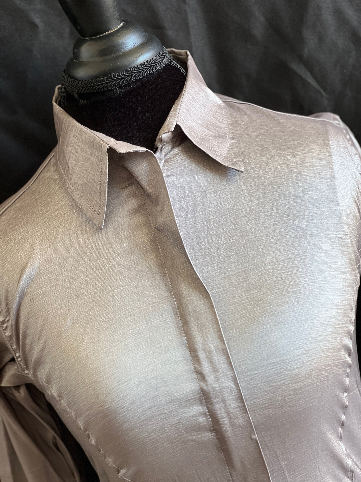 Stretch Taffeta Silver Taupe