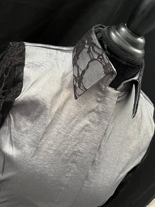 Timeless Charcoal Black lace Taffeta Shirt