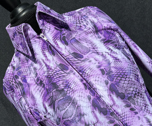 Purple Snake Print Light Weight Fitted Shirt