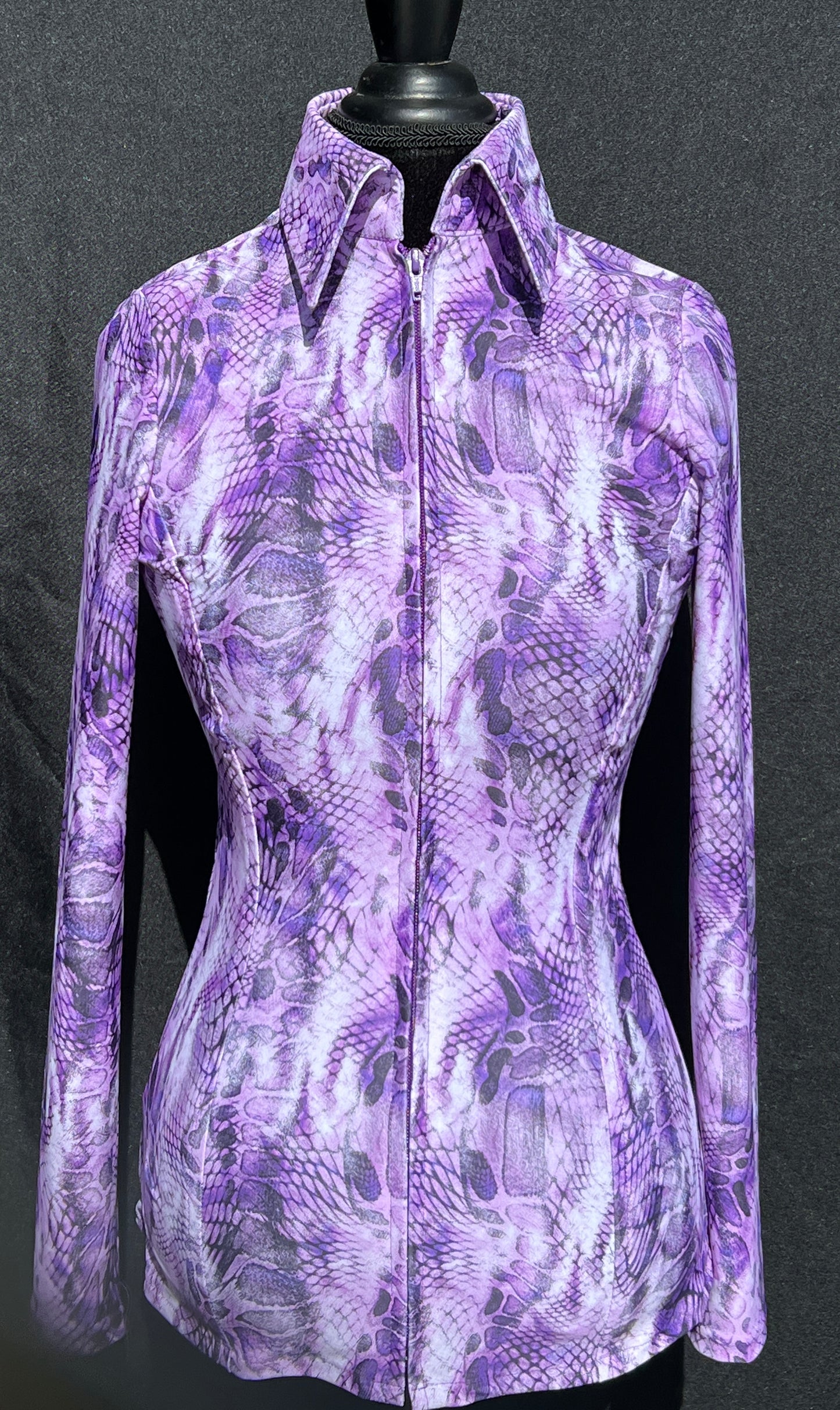 Purple Snake Print Light Weight Fitted Shirt