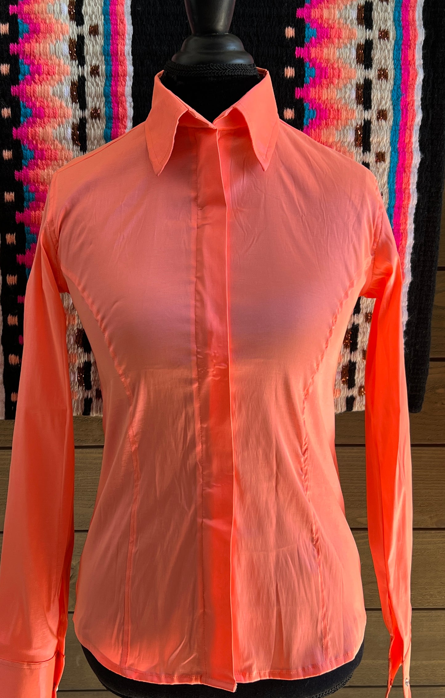 Stretch Taffeta Bright Peachy Coral
