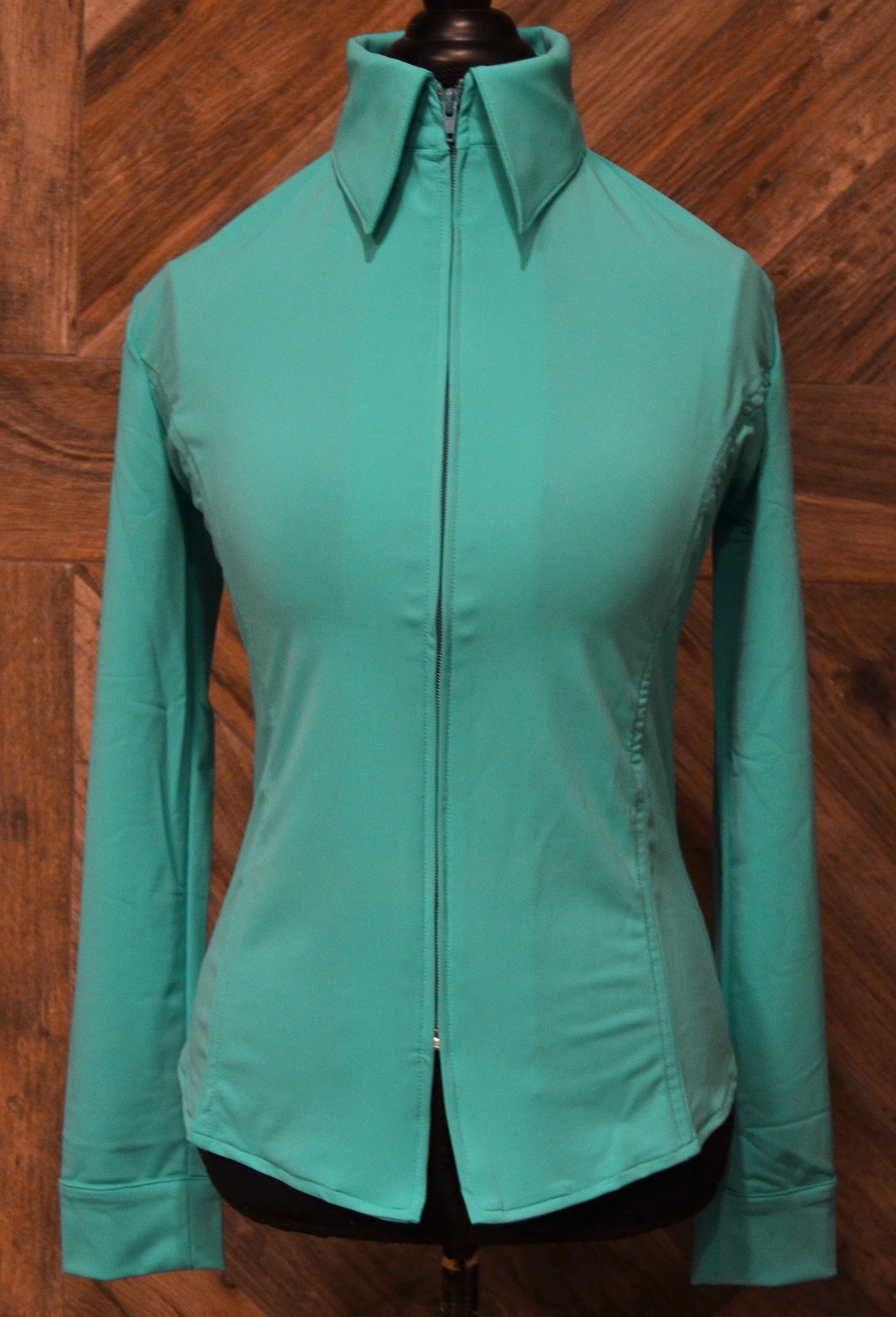 SS Bright Teal Fitted Zip Up - Show Stoppin'