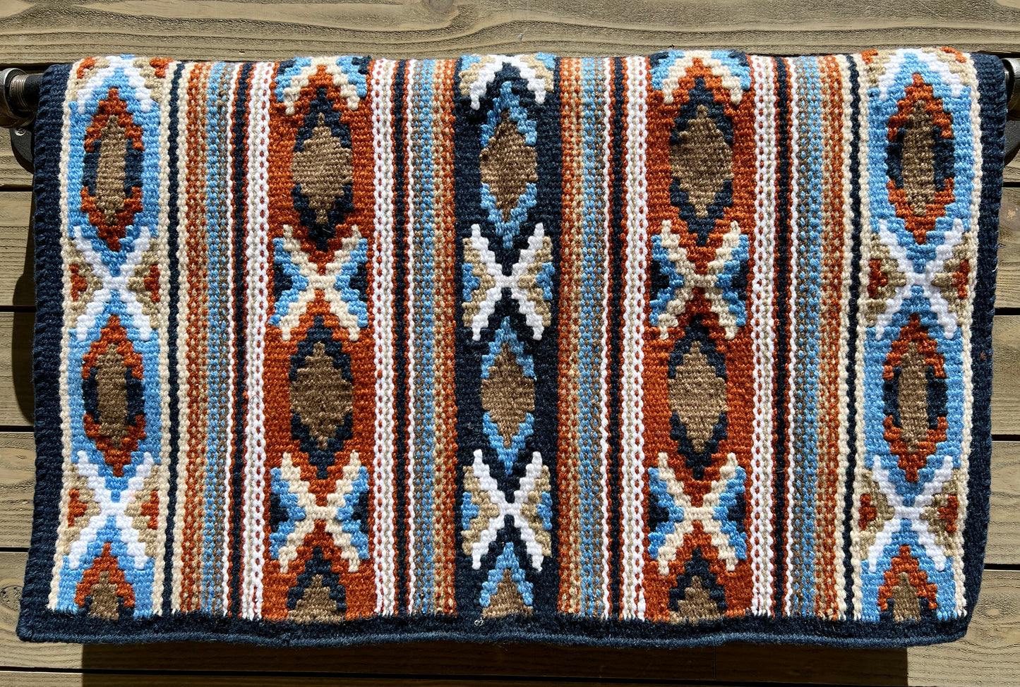 Thee X Navy N Rust Ranch Show Blanket
