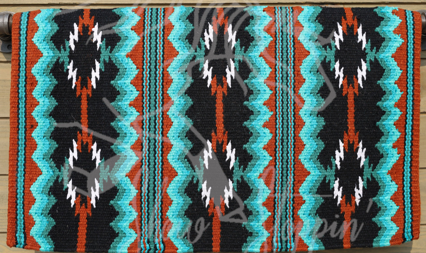 Amazing Rust N Teal Ranch Style Blanket