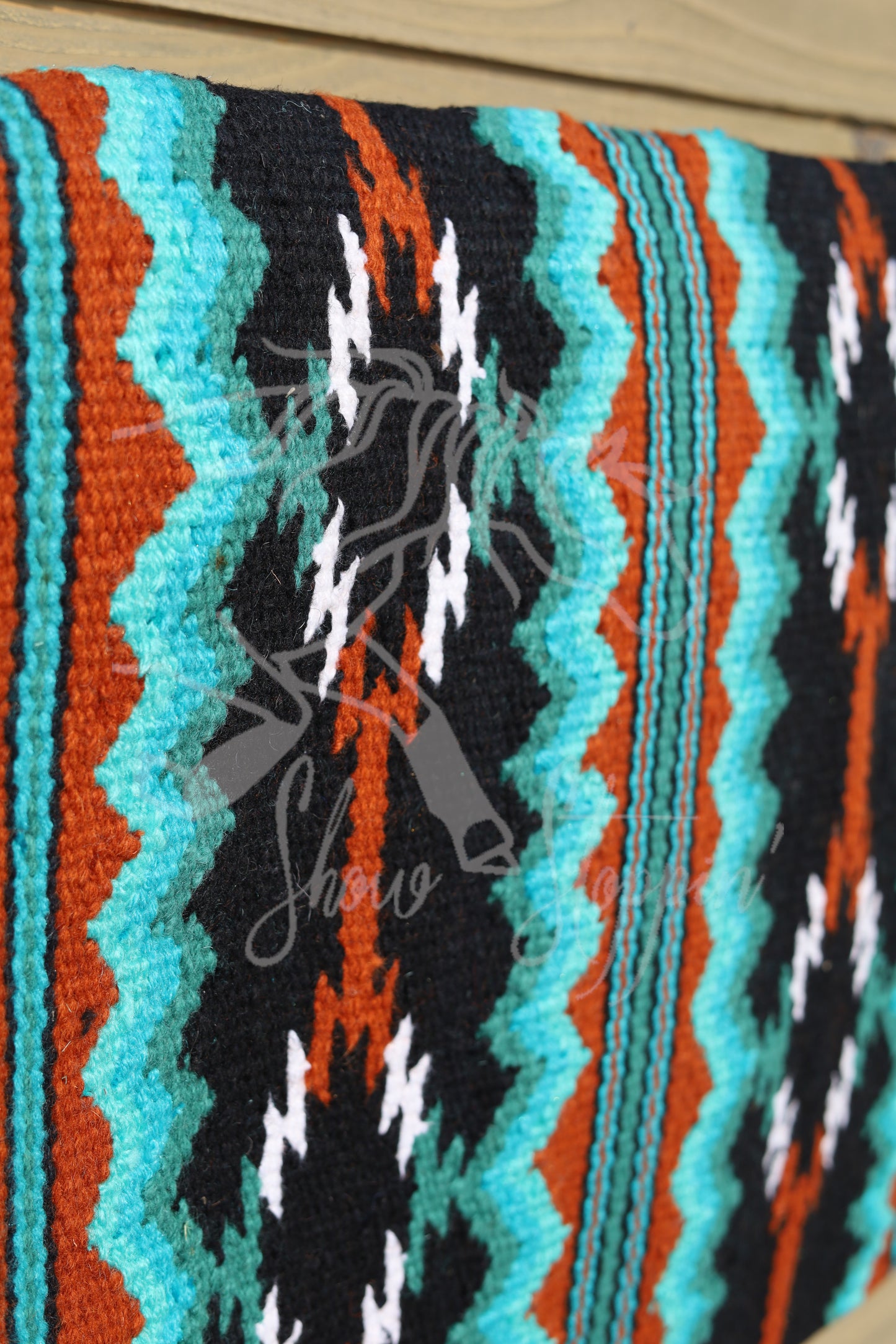 Amazing Rust N Teal Ranch Style Blanket