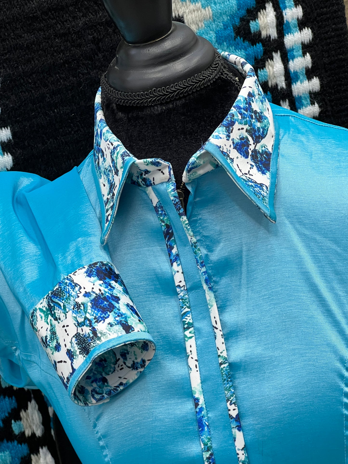 Stretch Taffeta Light Turquoise Blues Accent