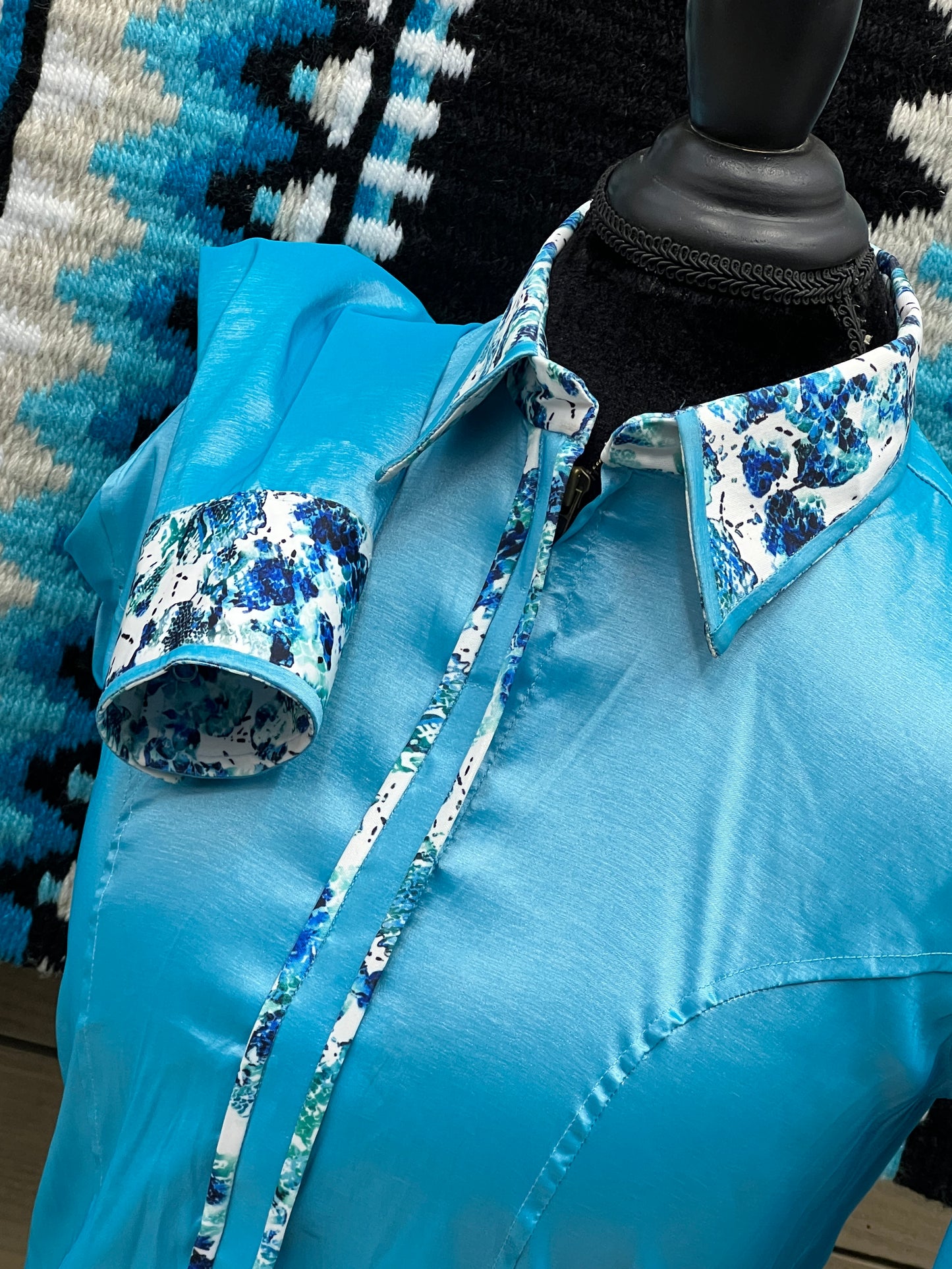 Stretch Taffeta Light Turquoise Blues Accent