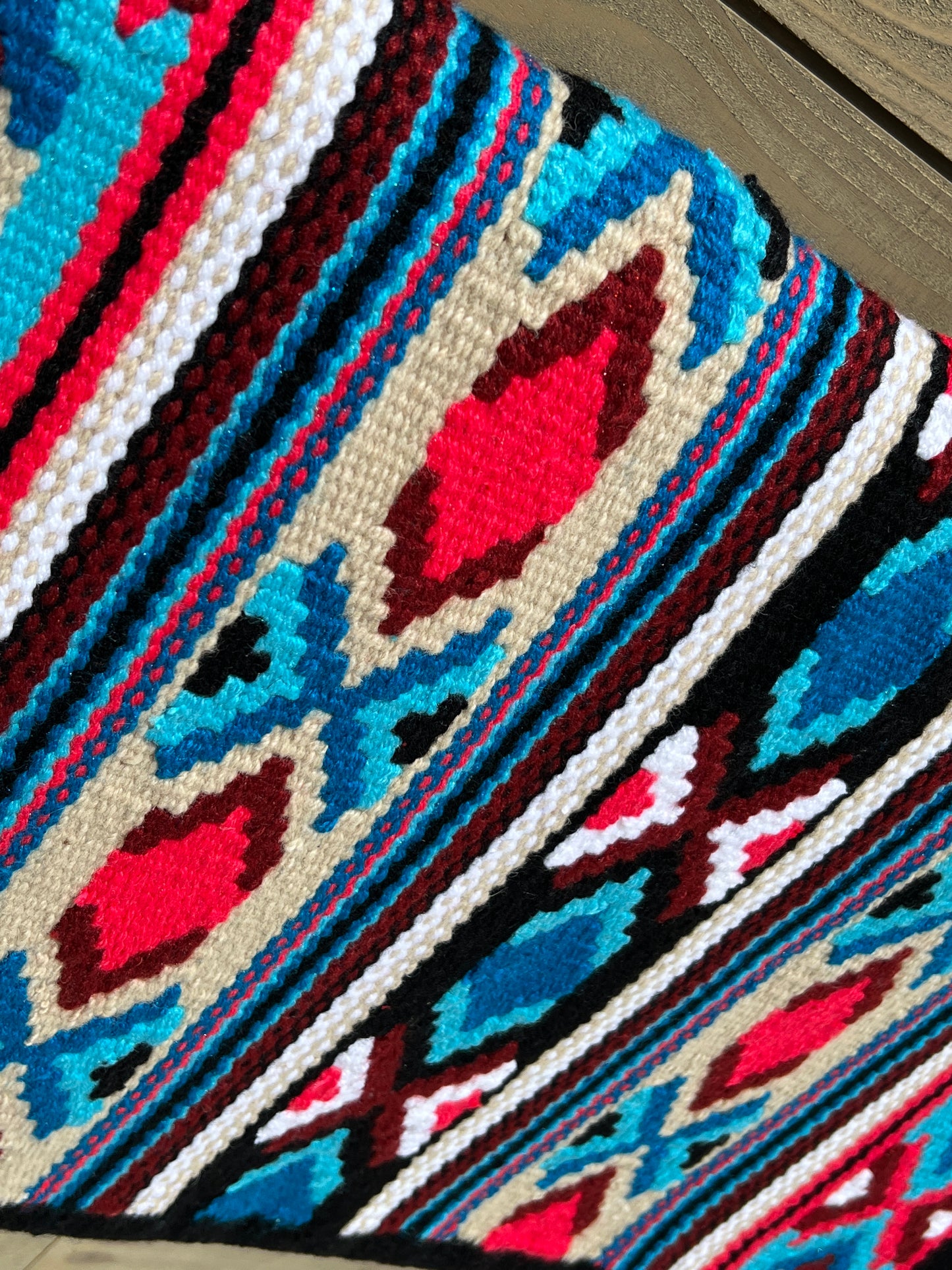 Thee X Turquoise N Reds Ranch Show Blanket