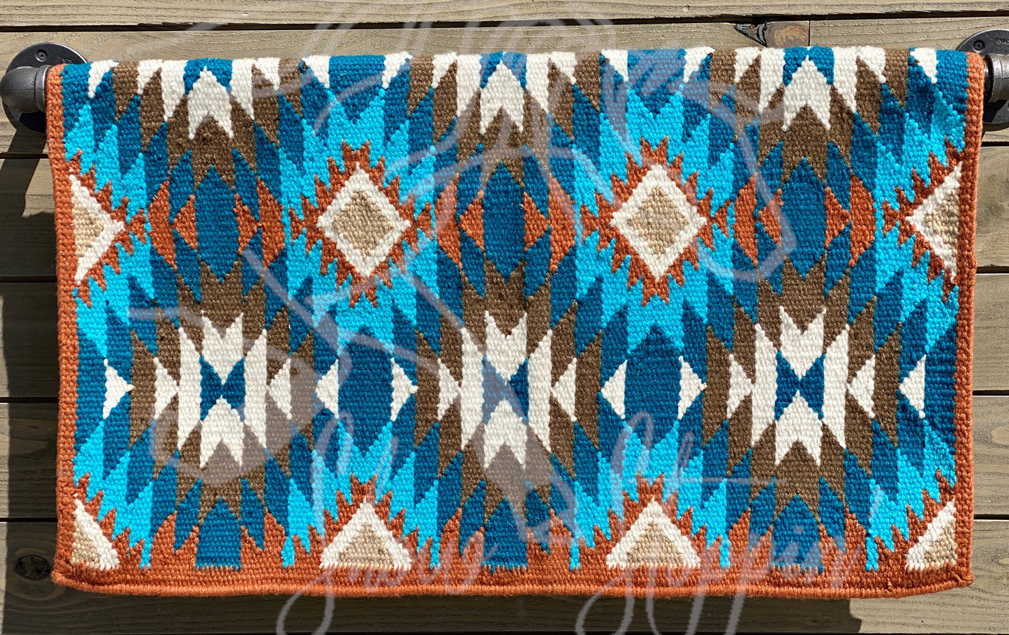 Reorder My Style Rust N Turquoise Ranch Blanket