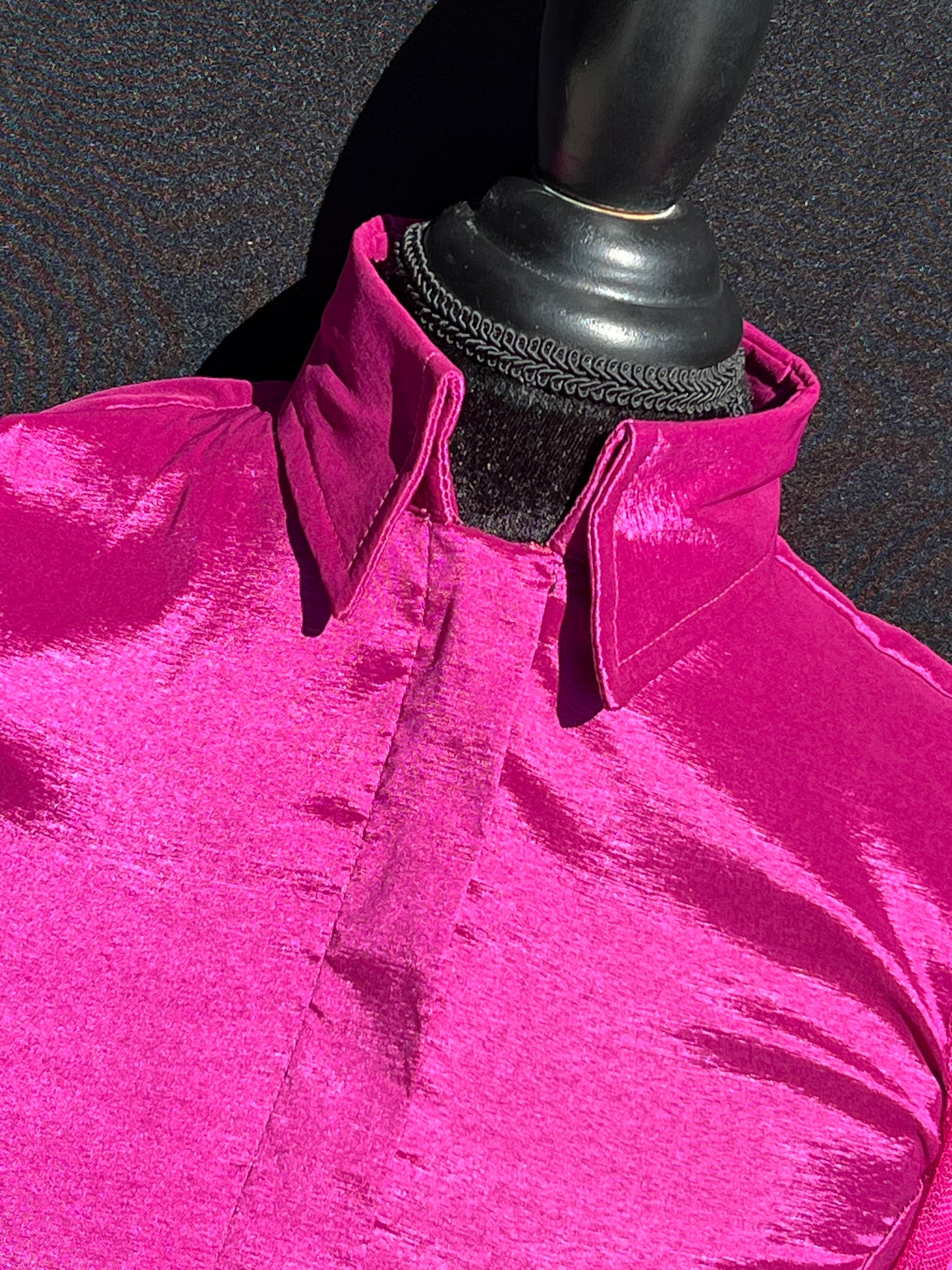 Timeless Fuchsia lace Taffeta Shirt