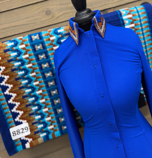 Small Royal Ribbed Blinged Shirt