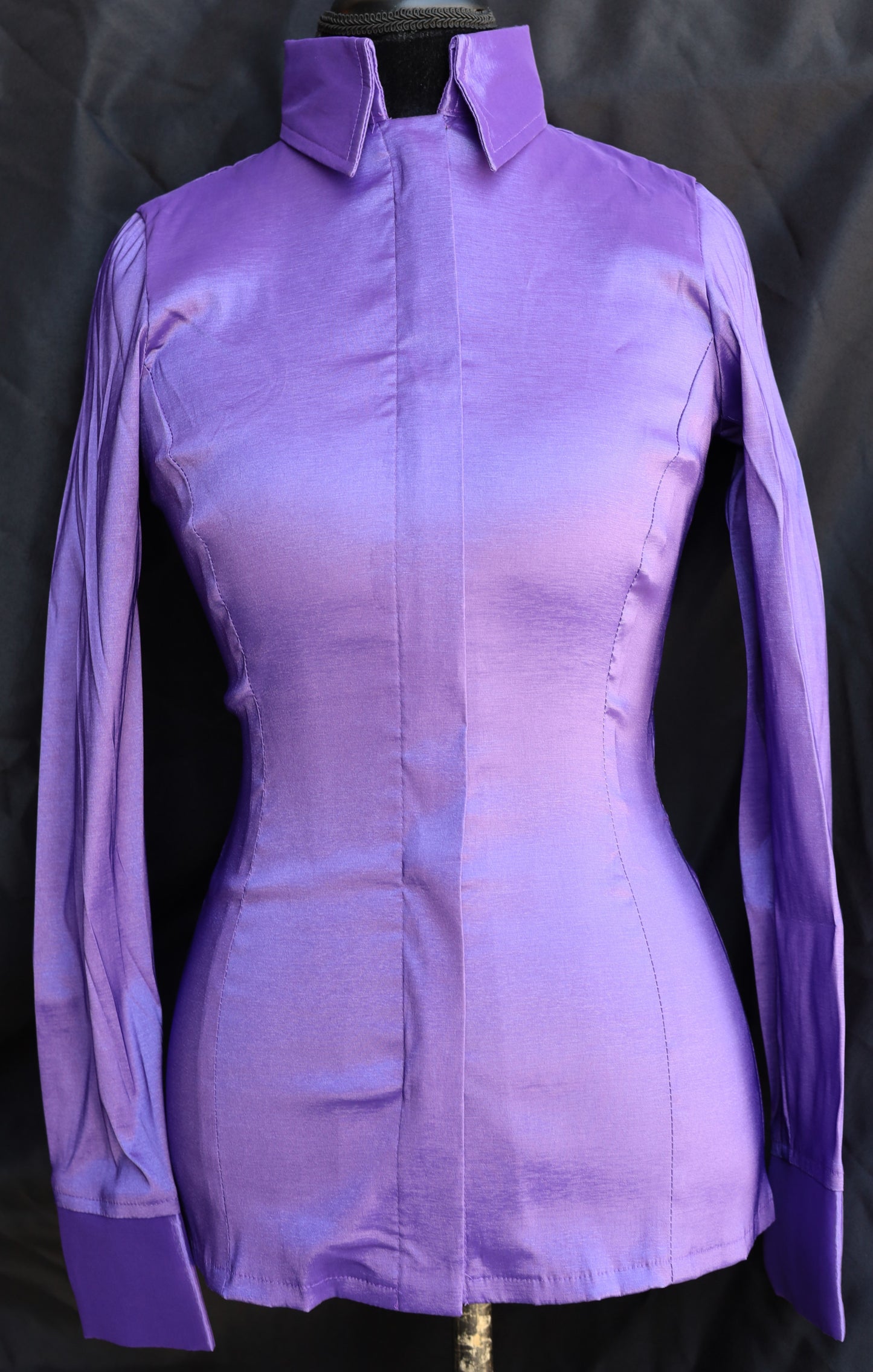 CLASSY ELEGANCE PURPLE TAFFETA SHIRT