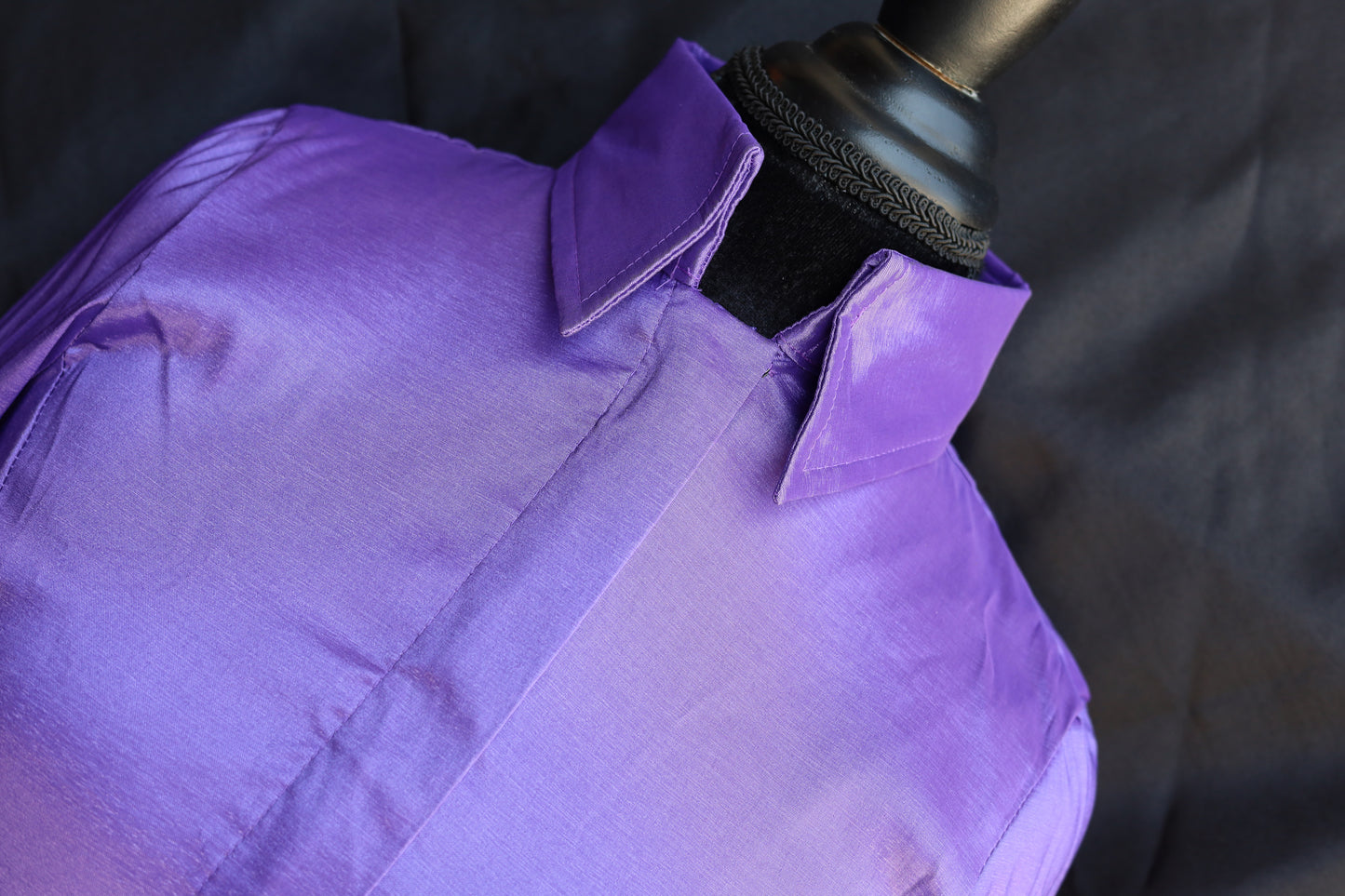 CLASSY ELEGANCE PURPLE TAFFETA SHIRT