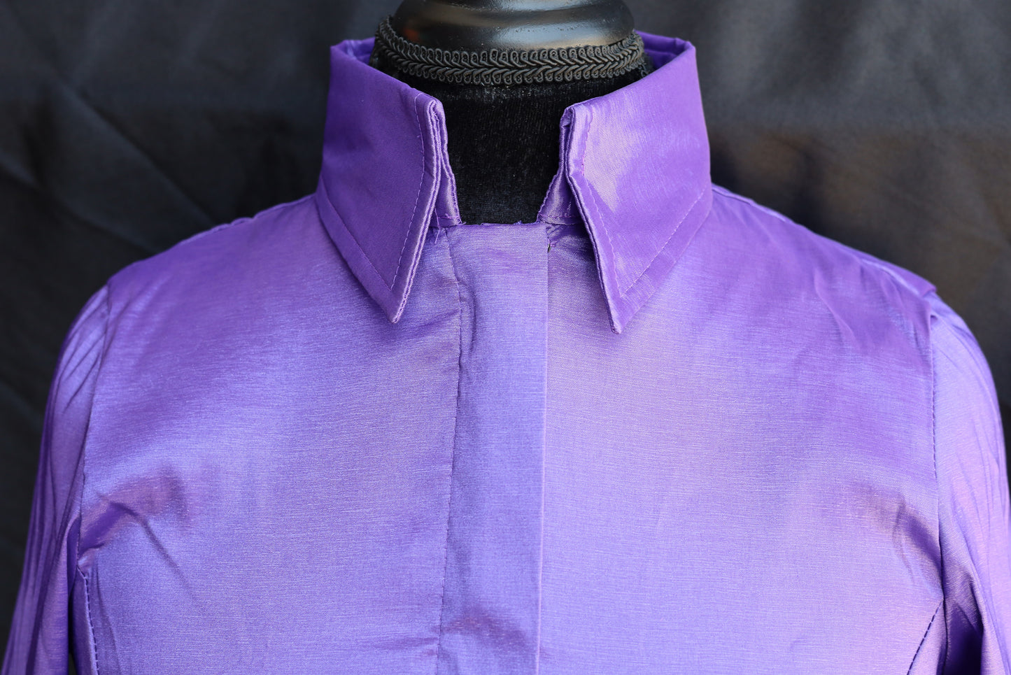 CLASSY ELEGANCE PURPLE TAFFETA SHIRT