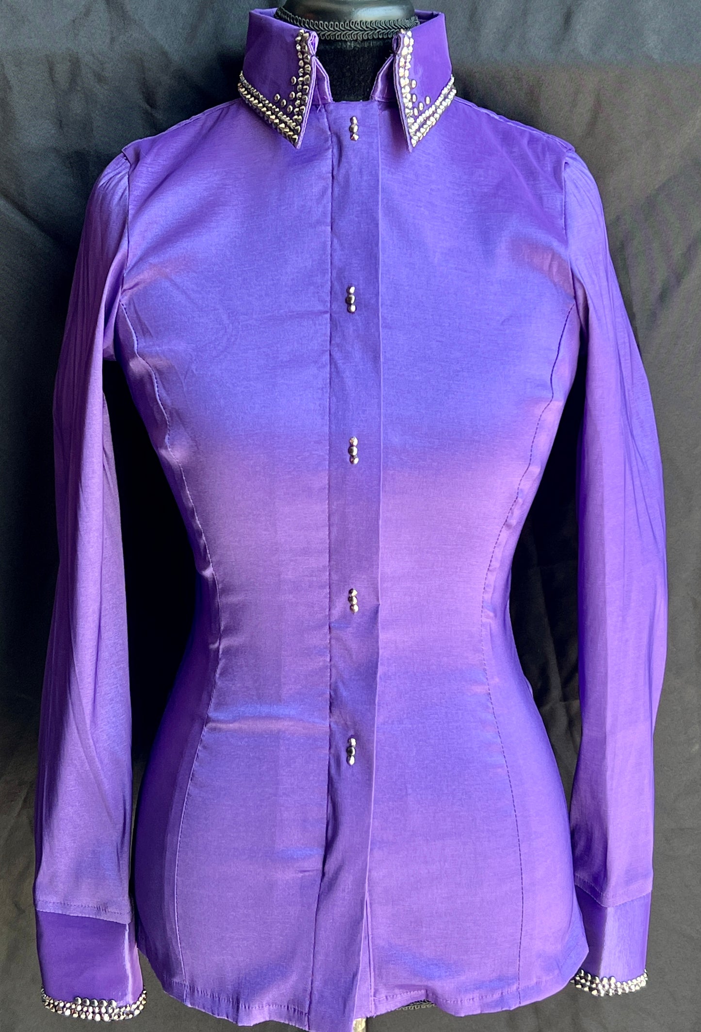 CLASSY ELEGANCE PURPLE HEMETITE TAFFETA SHIRT