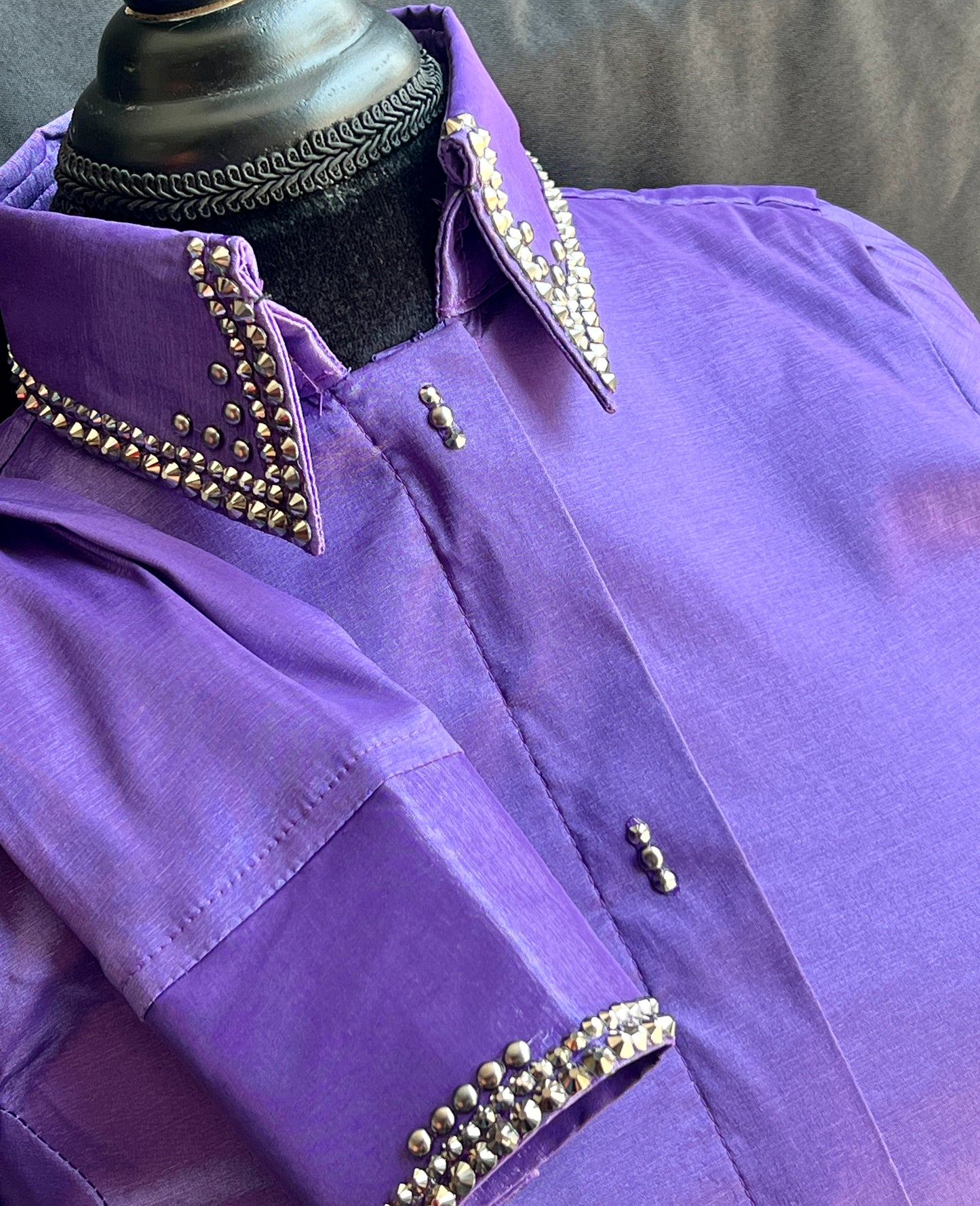 CLASSY ELEGANCE PURPLE HEMETITE TAFFETA SHIRT