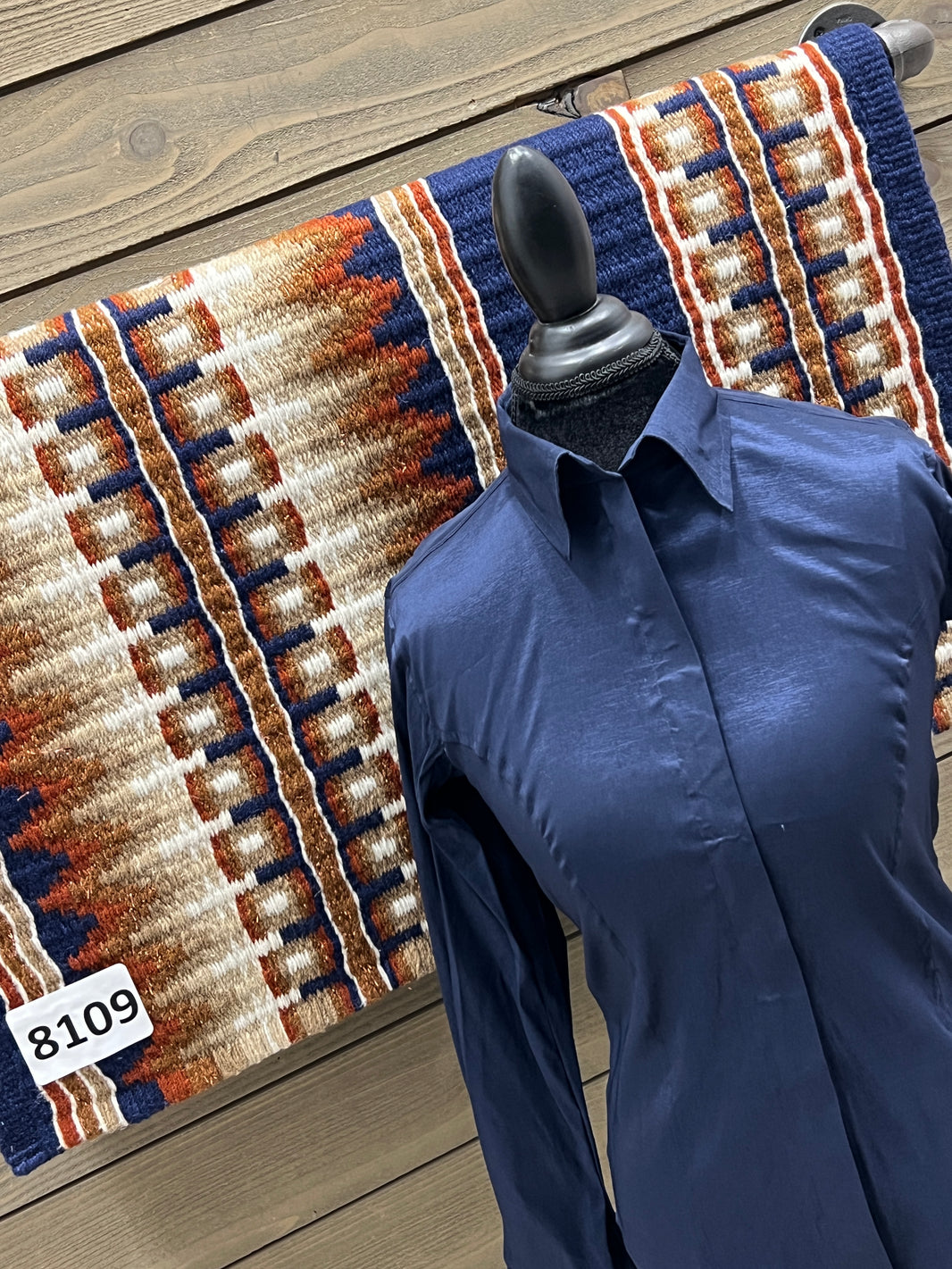 Stretch Taffeta Blouse with Tie Waist Detail