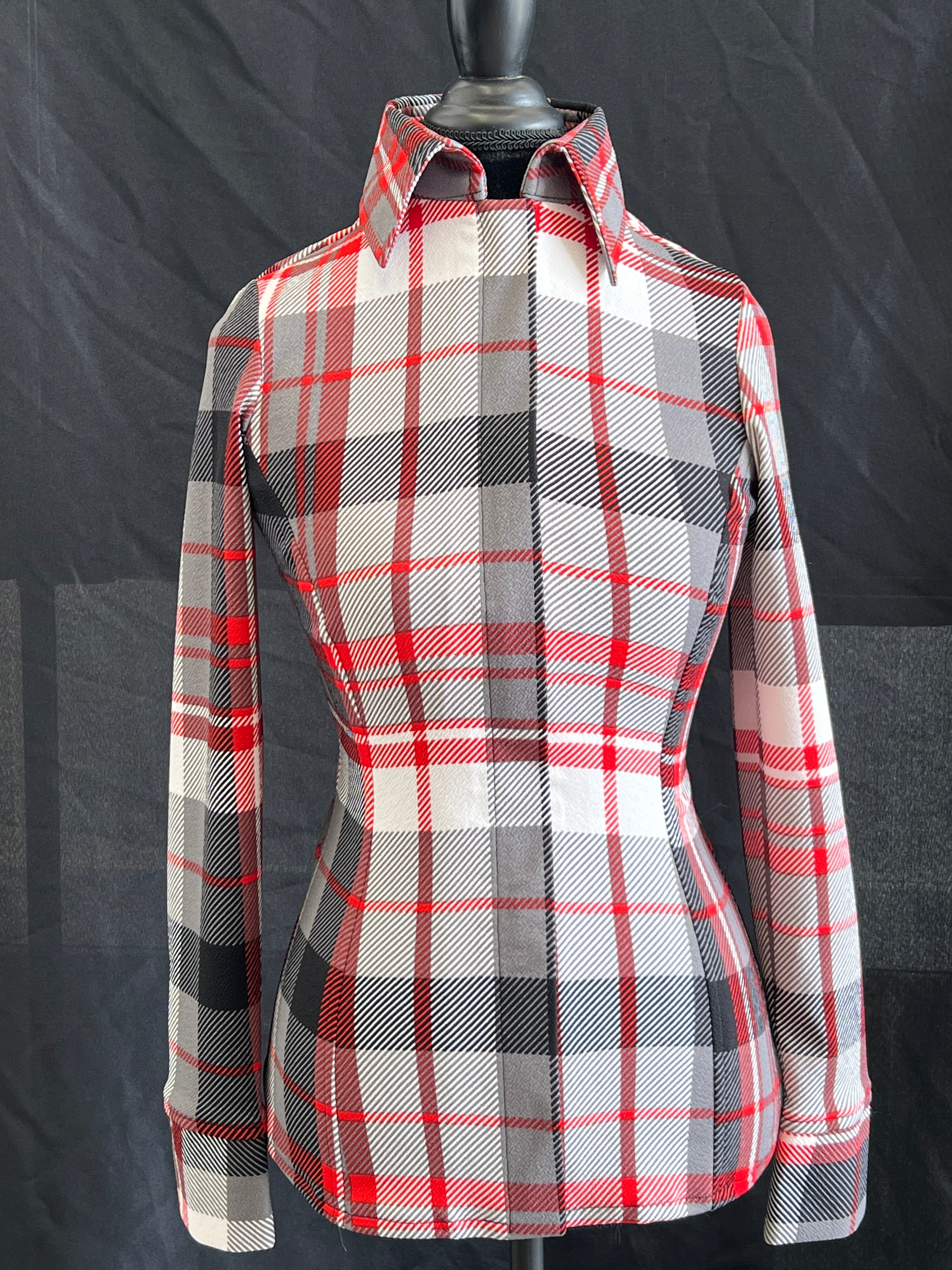 Zipper plaid outlet shirt