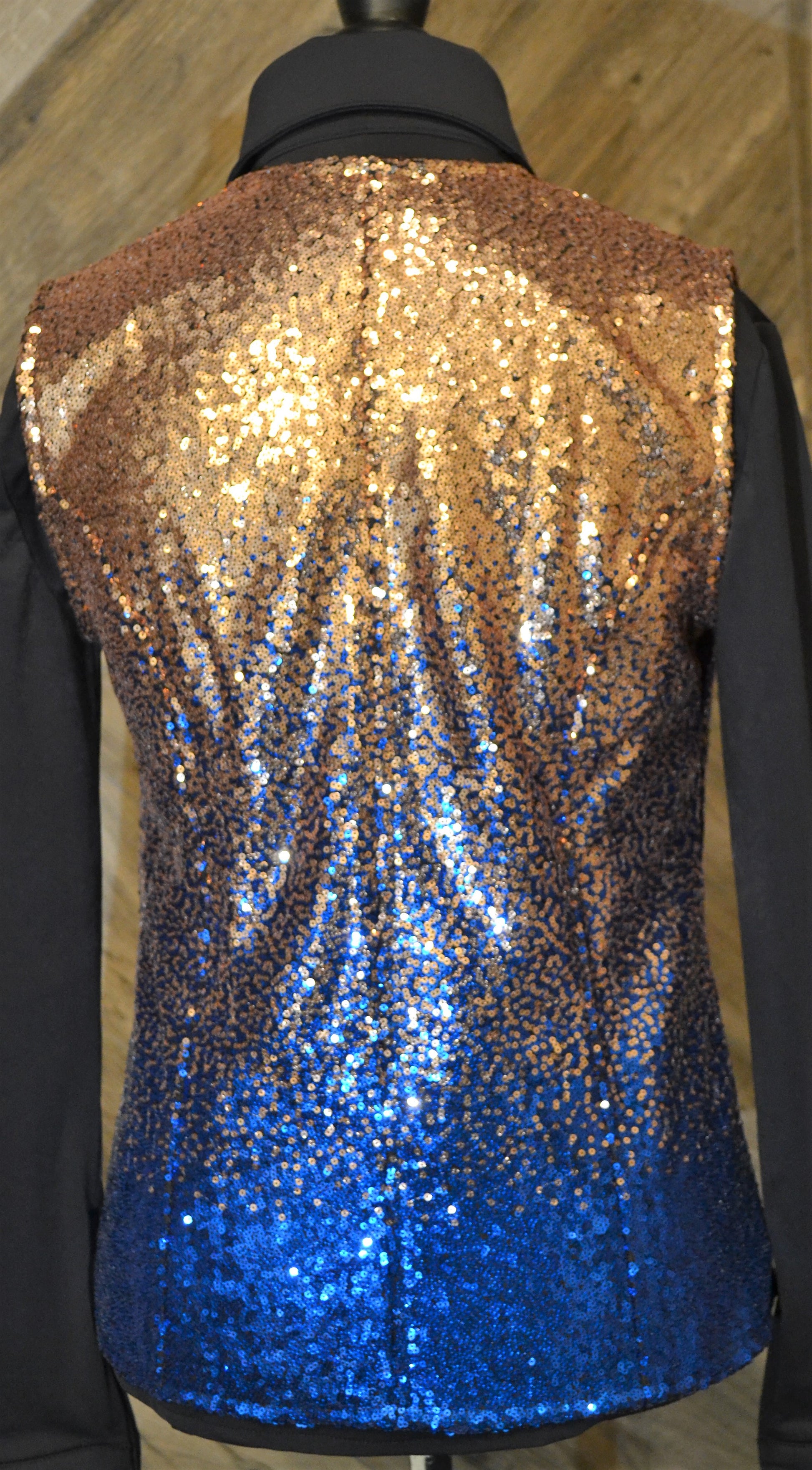 Gold Royal Blue Ombre Large Vest - Show Stoppin'