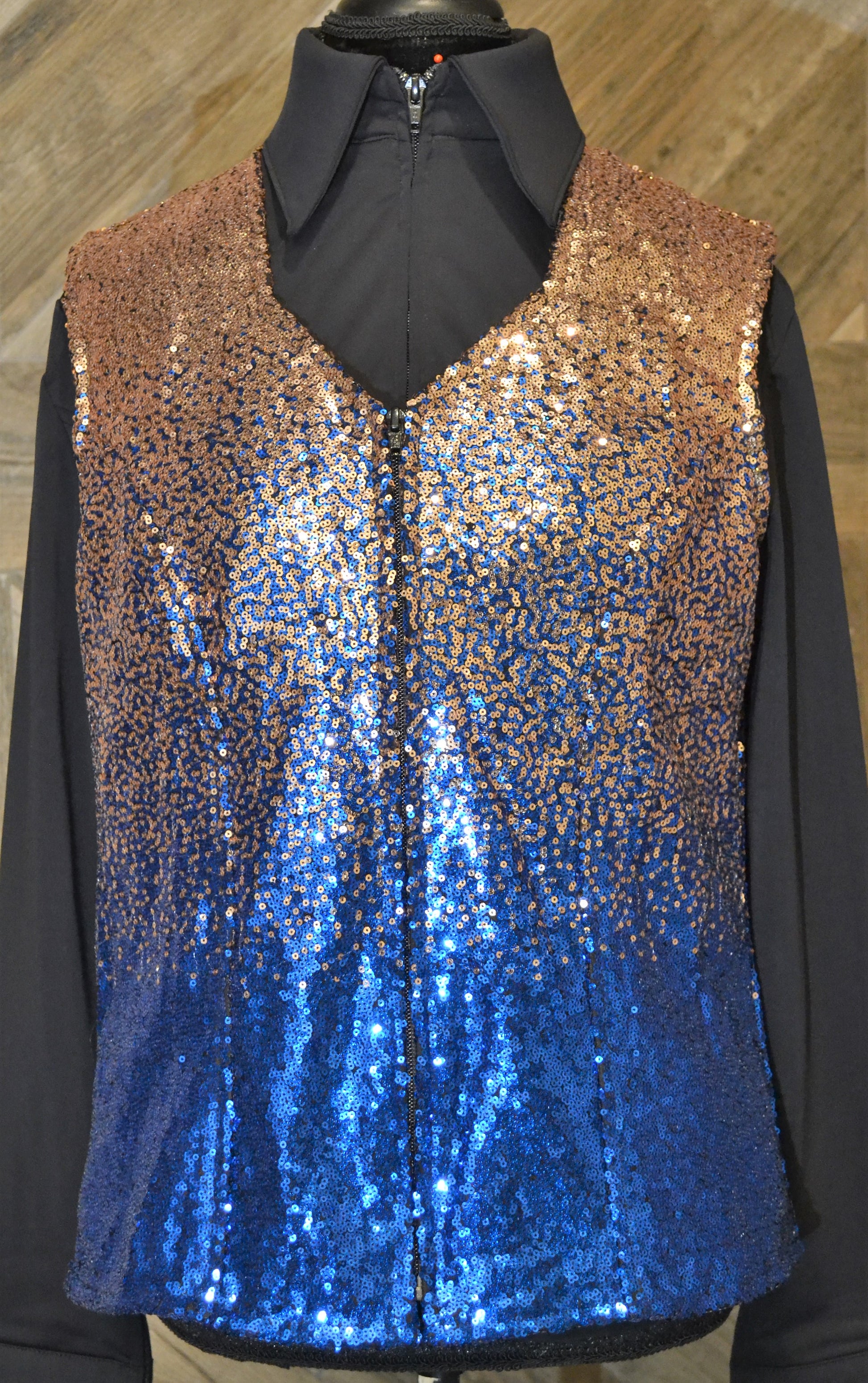 Gold Royal Blue Ombre 2XL Vest - Show Stoppin'